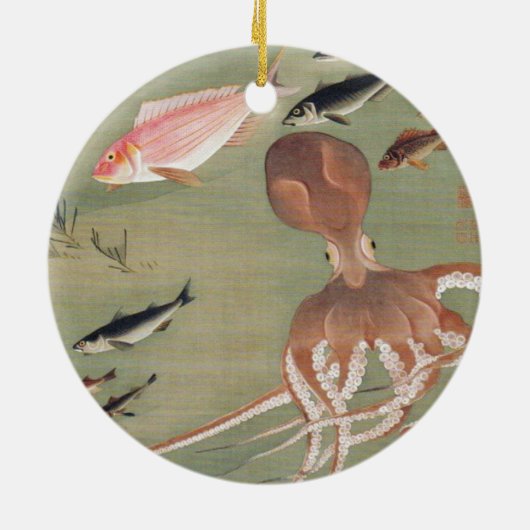 Illustration des menschlichen Lebens in Fischen un Keramik Ornament (Hinten)