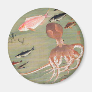 Illustration des menschlichen Lebens in Fischen un Magnet