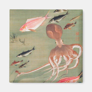 Illustration des menschlichen Lebens in Fischen un Magnet