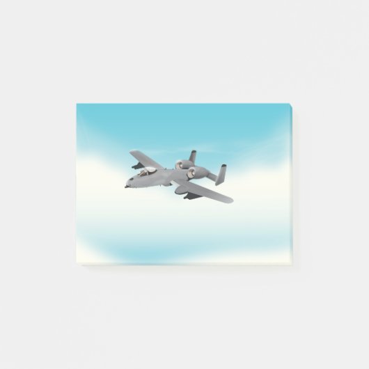 Illustration des militärischen Flugzeug A10 Post-it Klebezettel (Vorderseite)