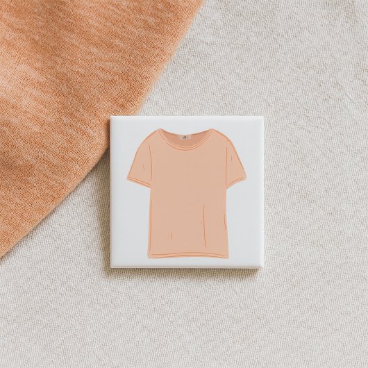 Illustration des Minimalistischen Peach-T-Shirts Button