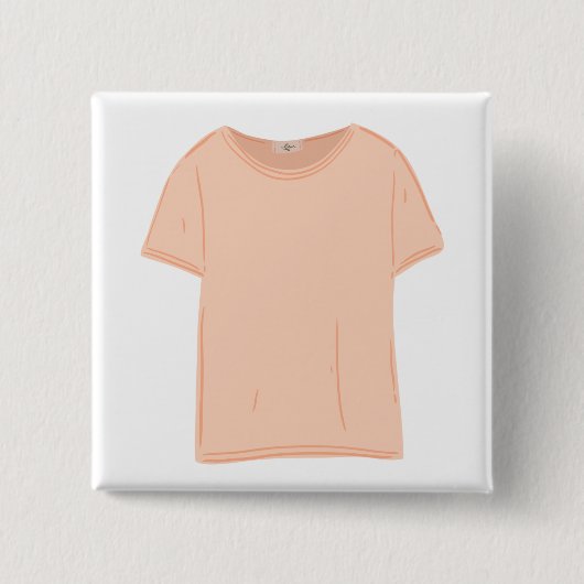 Illustration des Minimalistischen Peach-T-Shirts Button (Vorderseite)