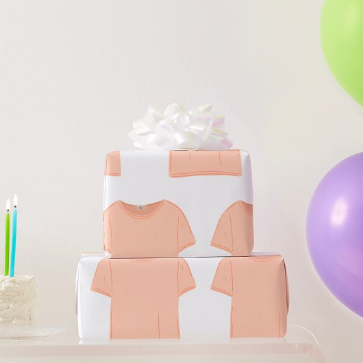 Illustration des Minimalistischen Peach-T-Shirts Geschenkpapier