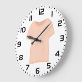 Illustration des Minimalistischen Peach-T-Shirts Große Wanduhr (Winkel)