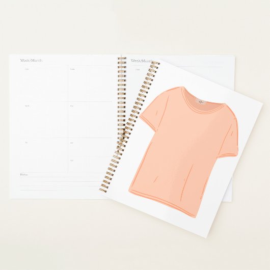 Illustration des Minimalistischen Peach-T-Shirts Planer