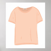 Illustration des Minimalistischen Peach-T-Shirts Poster (Vorne)