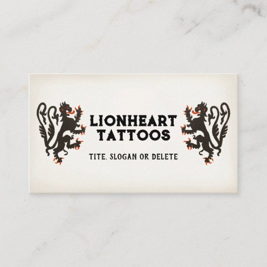 Illustration des mittelalterlichen Löwen Visitenkarte (Vorderseite)