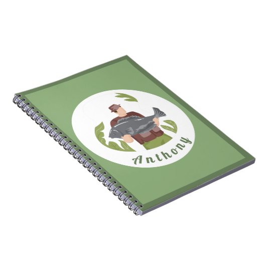 Illustration des modernen grünen Fischers Notizblock (Rechte Seite)