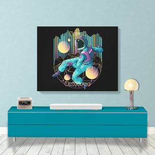 Illustration des modernen Techno-Astronauten Leinwanddruck
