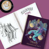 Illustration des modernen Techno-Astronauten Notizblock