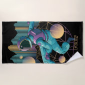 Illustration des modernen Techno-Astronauten Strandtuch (Vorderseite)