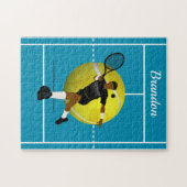 Illustration des modernen Tennisspielers Name des  Puzzle (Horizontal)