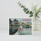 "Illustration des Moliceiro-Bootes in Aveiro Portu Postkarte (Stehend Vorderseite)