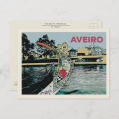 "Illustration des Moliceiro-Bootes in Aveiro Portu Postkarte (Vorne/Hinten)