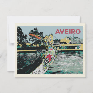 "Illustration des Moliceiro-Bootes in Aveiro Portu Postkarte