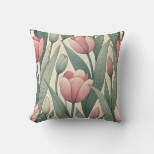 Illustration des Muster-Musters Pastel Tulip Garde Kissen