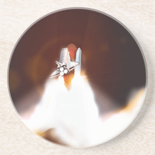 Illustration des nächtlichen Starts eines Space Sh Untersetzer