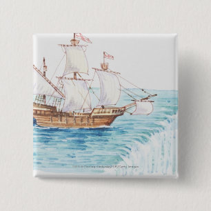 Illustration des nähernden Randes des Schiffs des Button