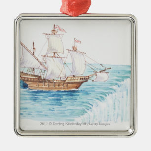 Illustration des nähernden Randes des Schiffs des Silbernes Ornament