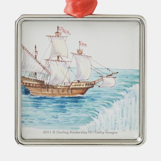 Illustration des nähernden Randes des Schiffs des Silbernes Ornament (Vorne)