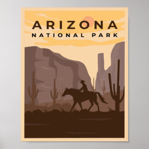 Illustration des Nationalparks Arizona im Vintage- Poster