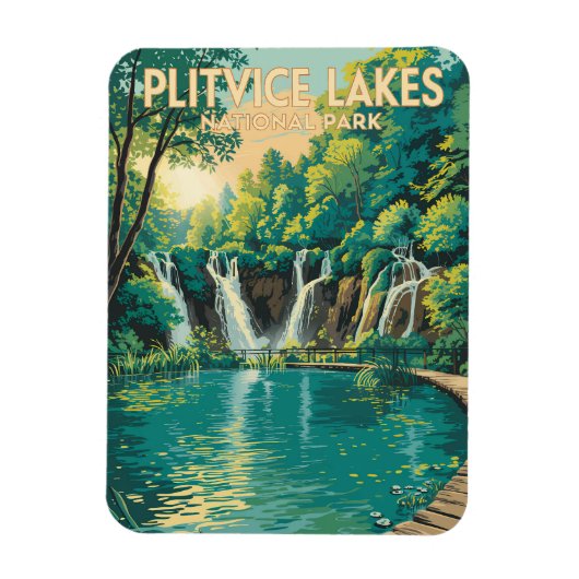 Illustration des Nationalparks Plitvicer Seen - Re Magnet (Vertikal)