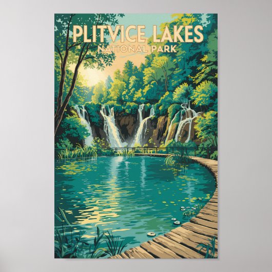 Illustration des Nationalparks Plitvicer Seen - Re Poster (Vorne)