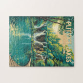 Illustration des Nationalparks Plitvicer Seen Reis Puzzle (Horizontal)