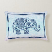 Illustration des Navy-Blue-Paisley-Elefanten