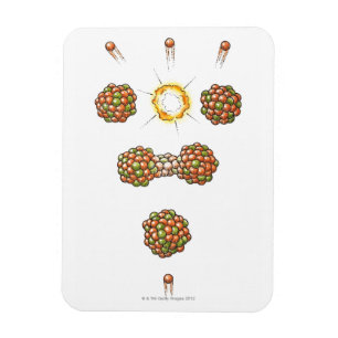 Illustration des Neutrons Uranium-235 schlagend Magnet