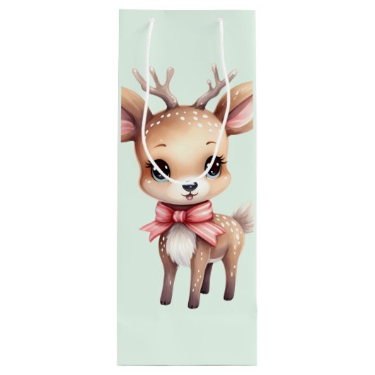 Illustration des niedlichen Cartoon für Hirsche Geschenktüte Für Weinflaschen (Rückseite)