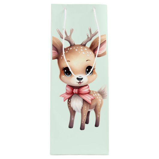 Illustration des niedlichen Cartoon für Hirsche Geschenktüte Für Weinflaschen (Vorderseite)