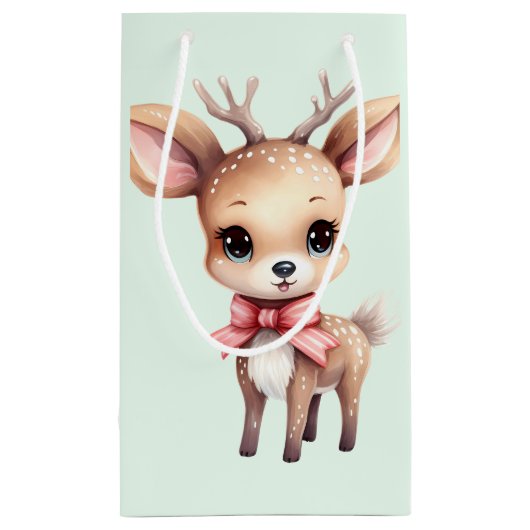 Illustration des niedlichen Cartoon für Hirsche Kleine Geschenktüte (Rückseite)