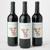 Illustration des niedlichen Cartoon für Hirsche Weinetikett (Flaschen)