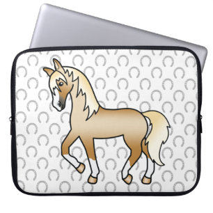 Illustration des Niedlichen Cartoon Palomino Trott Laptopschutzhülle