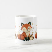 Illustration des niedlichen Fox- und Owl-Whimsikal Kaffeetasse (Mittel)