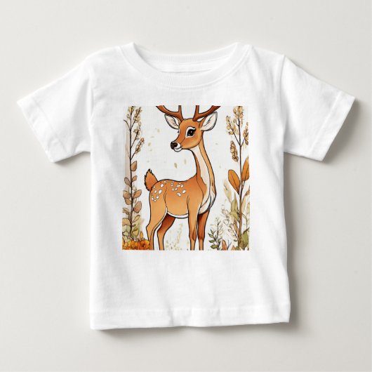 Illustration des niedlichen Hirschfarbbuchs Baby T-shirt (Vorderseite)