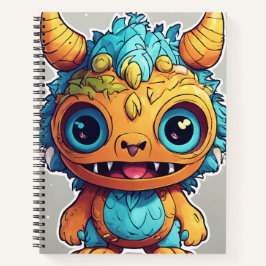 Illustration des niedlichen kleinen Monsters-Farbb Notizblock