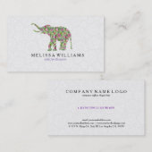 Illustration des niedlichen Retro-Elefanten Visitenkarte (Vorne/Hinten)