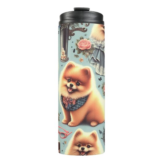 Illustration des niedlichen Spitzes Thermosbecher (Vorderseite)