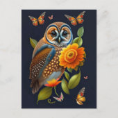 Illustration des Orange-Blütenschmetterlings Postkarte (Vorderseite)