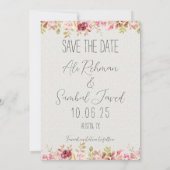 Illustration des pakistanischen Ehepaares Save The Date (Rückseite)