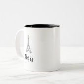 Illustration des Paris Eiffel Tower Zweifarbige Tasse (Vorderseite Links)
