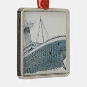 Illustration des Passagiers fallend vom Silbernes Ornament (Rechts)