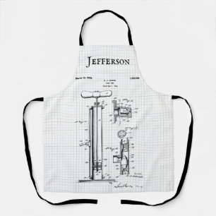 Illustration des Patents einer Vintage-Reifenpumpe Schürze
