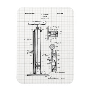 Illustration des Patents für eine Vintage-Reifenpu Magnet