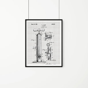 Illustration des Patents für eine Vintage-Reifenpu Poster