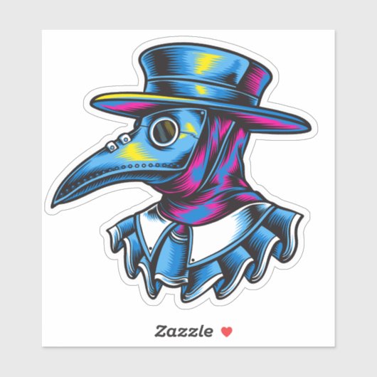 Illustration des Pestärzts Aufkleber (Blatt)