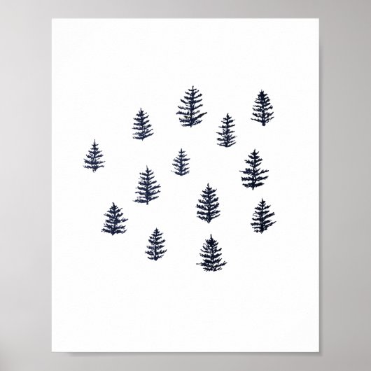 Illustration des Pine Tree Forest Art Poster (Vorne)