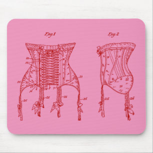 Illustration des Pink 1908-Korsetts Mousepad